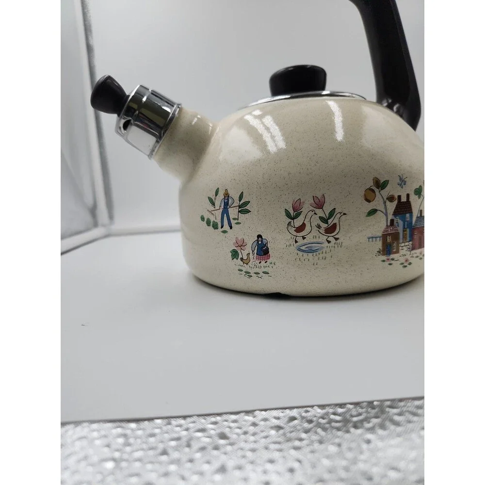 Vintage International Heartland Village Tea Kettle Cottage Core 1990’s Teakettle